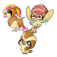 Pidgey, Pidgeotto, Pidgeot PACK illustration digital download