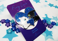 Fury Love Enamel pin blue Glitter azul B GRADE