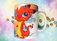 Cute Mushu mug taza