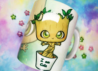 Cute Groot mug taza