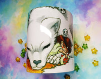 Cute Mononoke and Moro mug taza