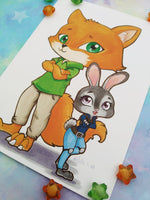 Postal Zootopia Zootropolis postcard