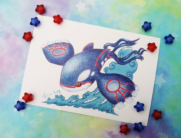 Postal Kyogre postcard