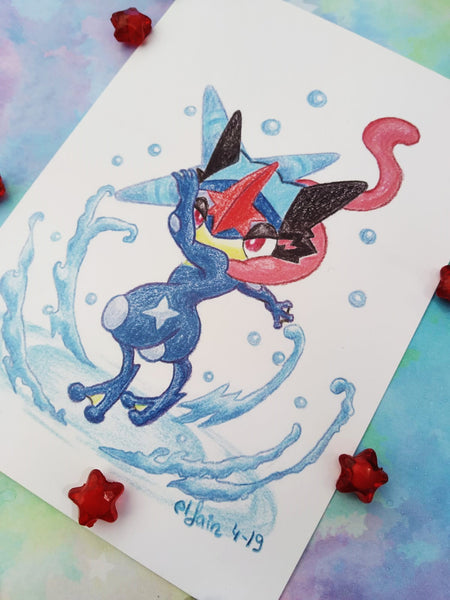 Postal Greninja Ash postcard