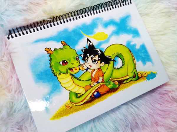 Cute Goku and Shenlong notebook cuaderno A5