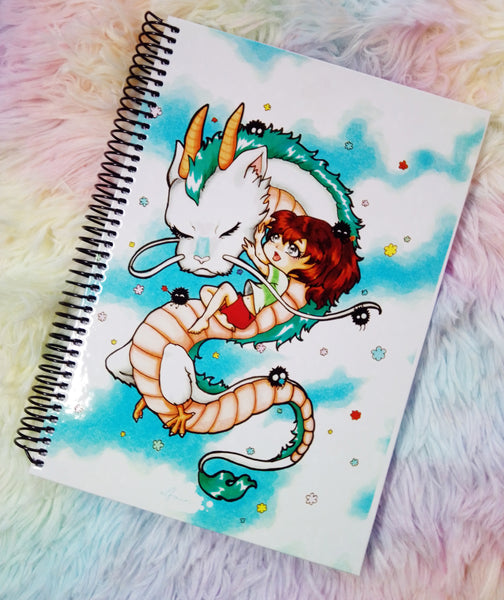 Cute Chihiro and Haku notebook cuaderno A5