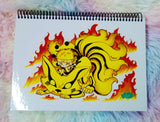 Cute Kurama and Naruto Six Path notebook cuaderno A5