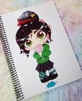 Cute Vanellope notebook cuaderno A5