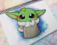 Cute baby Yoda notebook cuaderno A5