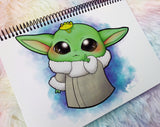 Cute baby Yoda notebook cuaderno A5