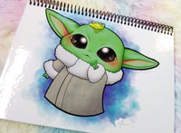 Cute baby Yoda notebook cuaderno A5