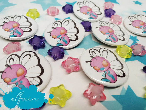 Pink Butterfree Pin Badge chapa