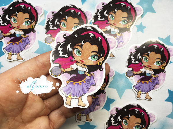 Pegatina papel sticker Esmeralda